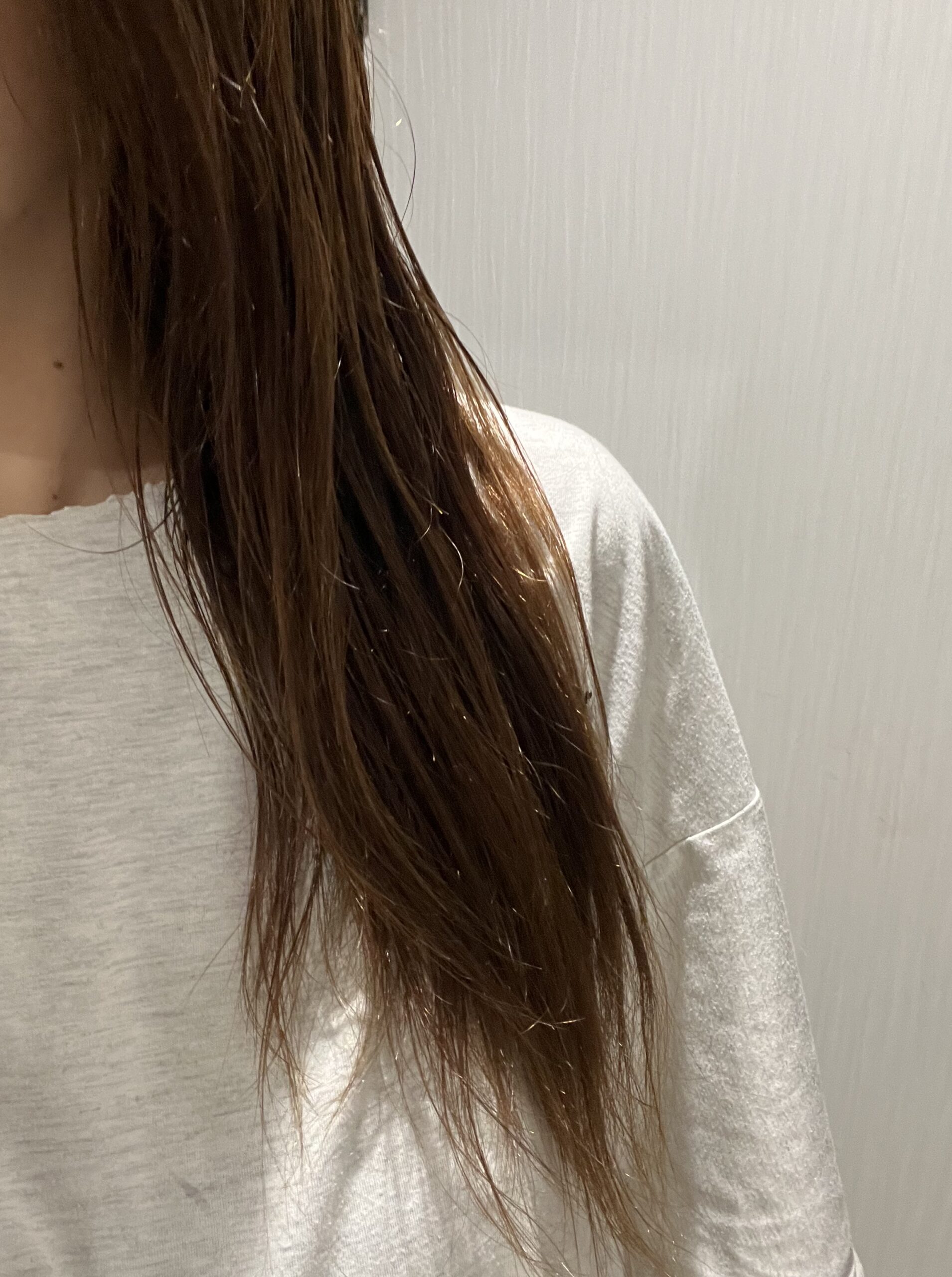 ヘアオイルつけて手櫛したあと
